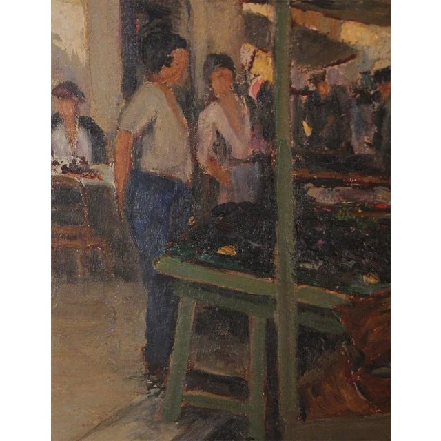 Michel Michaeli, Fish Market in Marseille, 1920s, Oil on Canvas, Framed For Sale - Image 3 of 10