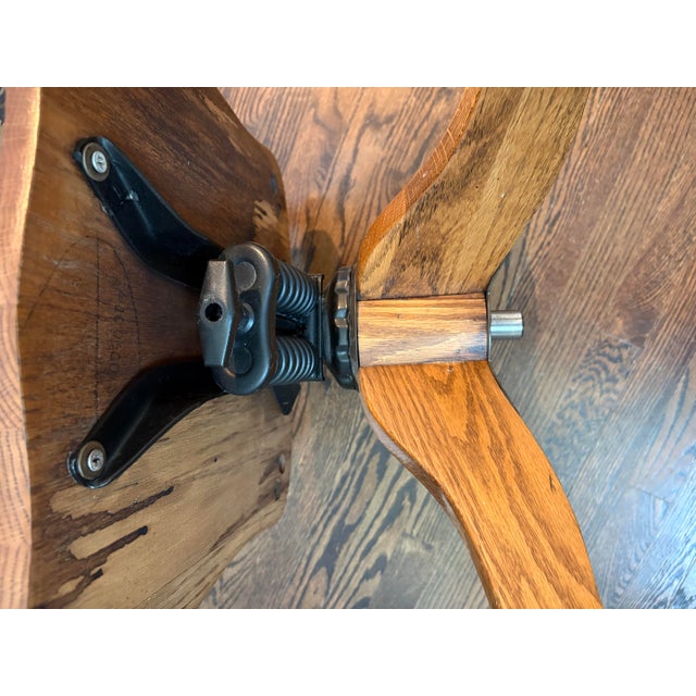Antique h.w. Hull & Sons Quarter-Sawn Oak Swivel Desk Chair on Original Brass Casters For Sale In Denver - Image 6 of 12