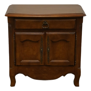 National Mt. Airy Solid Cherry Country Style 27" Cabinet Nightstand W. Hand Painted Floral Accents 2052-270