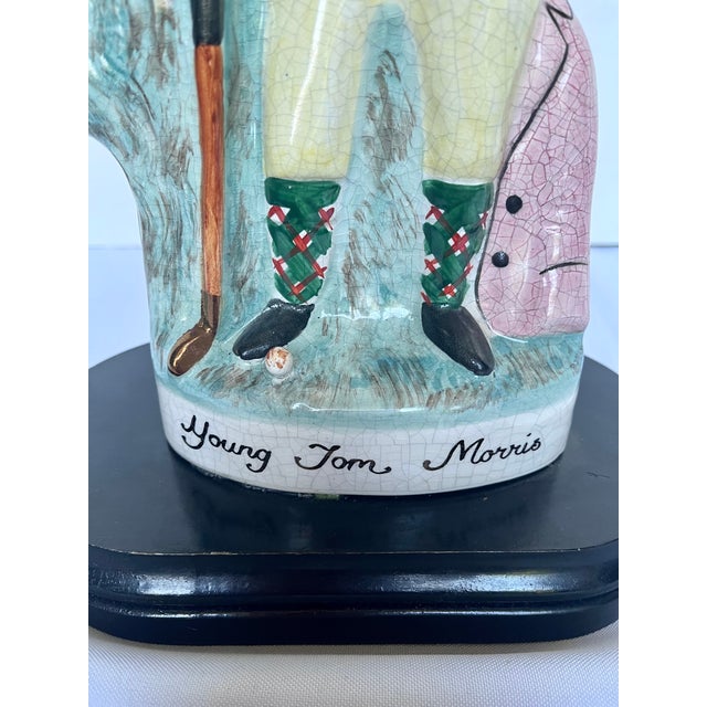 Vintage Staffordshire Style "Young Tom Morris" Golf Spill Vase Table Lamp For Sale In Dallas - Image 6 of 12