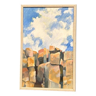 Eva S, Landscape, 1950s, Oil Painting on Canvas, Framed For Sale