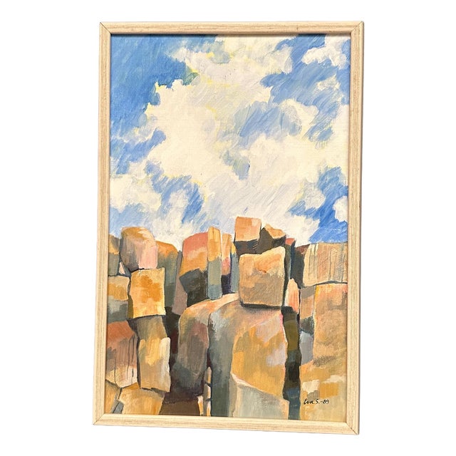 Eva S, Landscape, 1950s, Oil Painting on Canvas, Framed For Sale