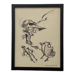 Ink Drawing by Californian Artist Michael Dormer For Sale