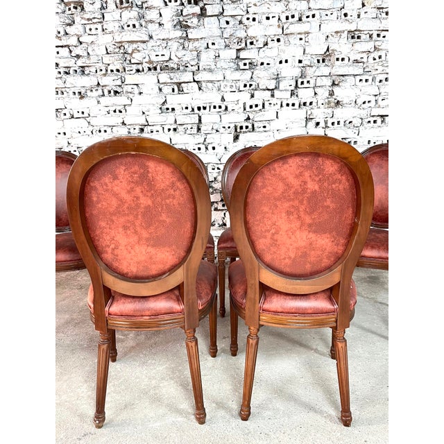 French Louis XVI Medallion Back Dining Chairs, Reupholstered - Set of 6 For Sale In New York - Image 6 of 6