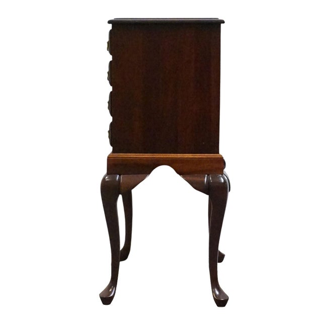 Cresent Furniture Solid Cherry Traditional Style 24" Four Drawer Accent Silver Chest For Sale - Image 9 of 11