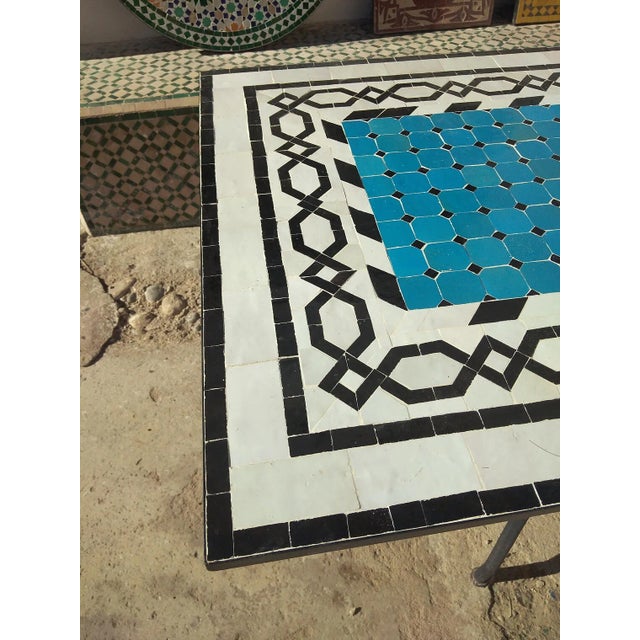 tiles centre table for An indoor / outdoor glazed Moroccan mosaic table, A very simple style, but with great...