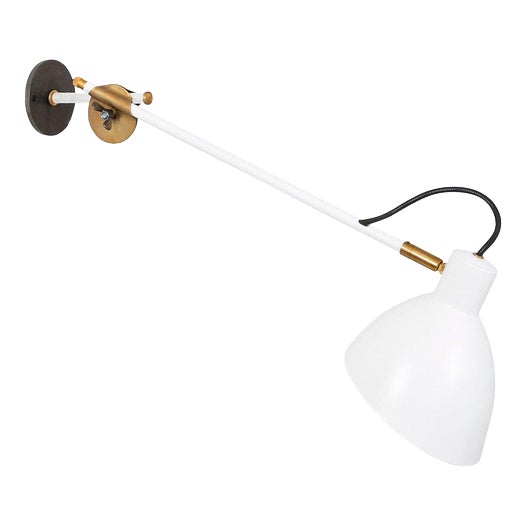 White KH#1 Long Arm Wall Lamp by Sabina Grubbeson for Konsthantverk For Sale