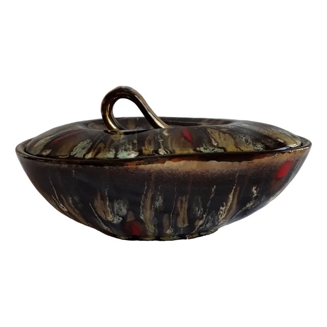 Vintage German Ceramic Cover Box, 1960s For Sale