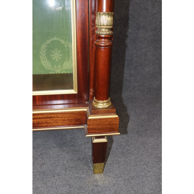 Fine Gold Dore' Bronze Ormolu Mounted French Empire Style Vitrine Cabinet For Sale - Image 12 of 12