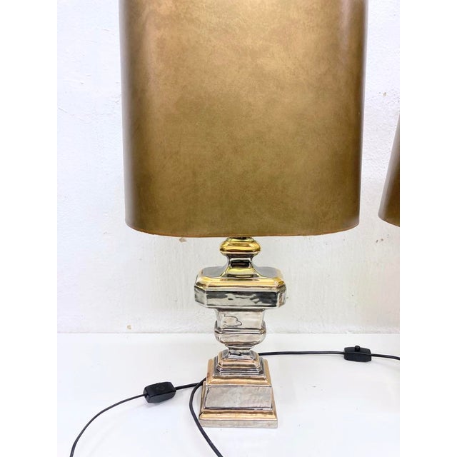 Italian Table Lamps with Ceramic Bases by Zaccagnini, 1960s, Set of 2 For Sale - Image 15 of 16