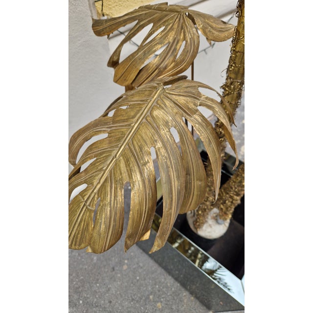 Palm Trees Three Trunks Model with Leaves from Maison Charles, 1960s For Sale - Image 11 of 14