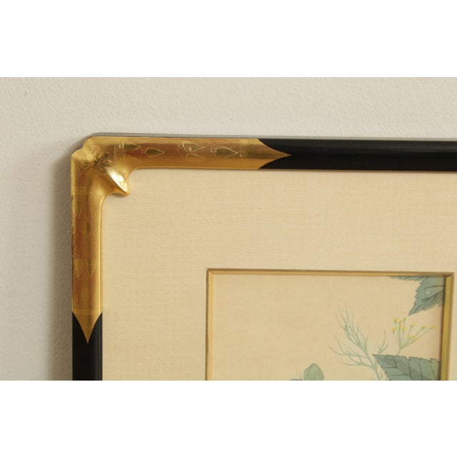 1990s Vintage Asian Style Custom Framed Floral Print For Sale - Image 5 of 13