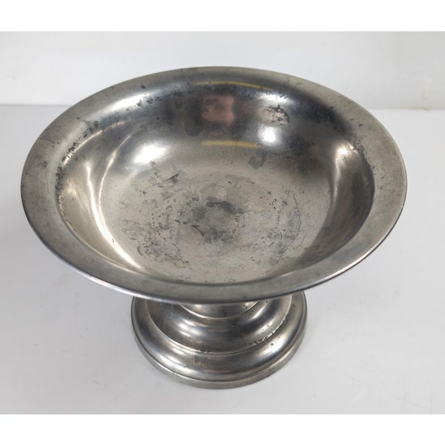 Metal 20th Century Turned Decorative Pewter Centerpiece Bowl For Sale - Image 7 of 11