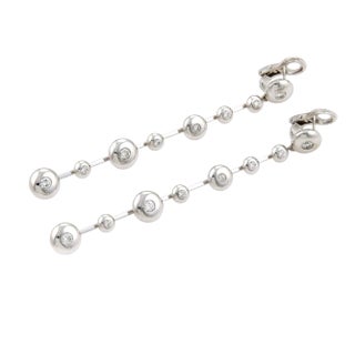 17159 - Koesia Diamond 18k White Gold Fancy Spinner Discs Long Earrings, 2 Pieces For Sale