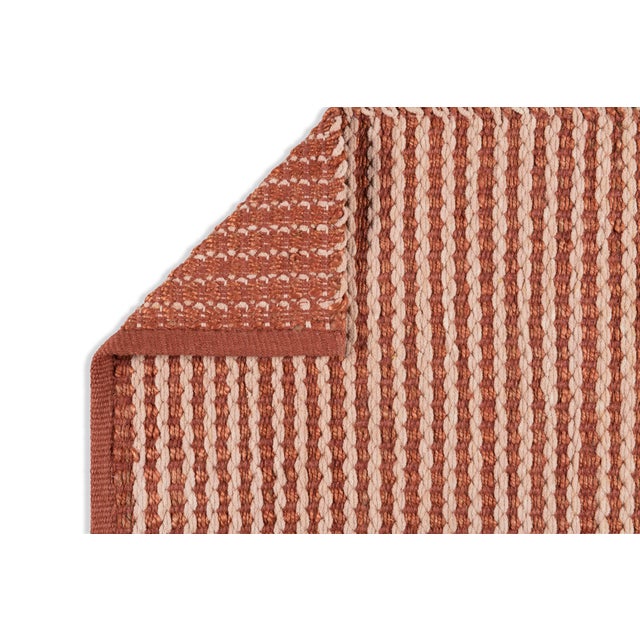 Not Yet Made - Made To Order Part & Parcel Goods Textured Scallop Stripe Rug, 5'x8', Topaz and Bisque For Sale - Image 5 of 5