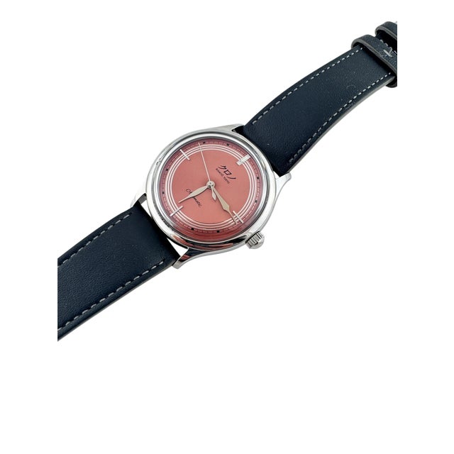 Early 21st Century Bunkyo Tokyo Stainless Steel Automatic Salmon Dial Watch For Sale - Image 9 of 10