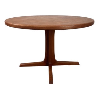 Round Teak Dining Table with Extension by Svend Åge Madsen, 1960s For Sale