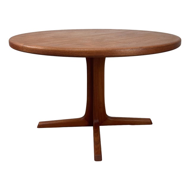 Round Teak Dining Table with Extension by Svend Åge Madsen, 1960s For Sale