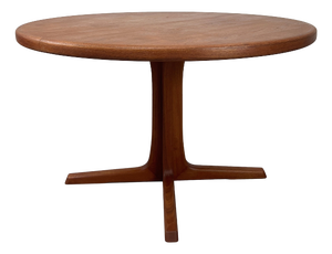 Round Teak Dining Table with Extension by Svend Åge Madsen, 1960s