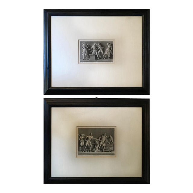 After J.C.Ulmer, Neoclassical Black and White Scenes, Prints, 1850s, Set of 2 For Sale