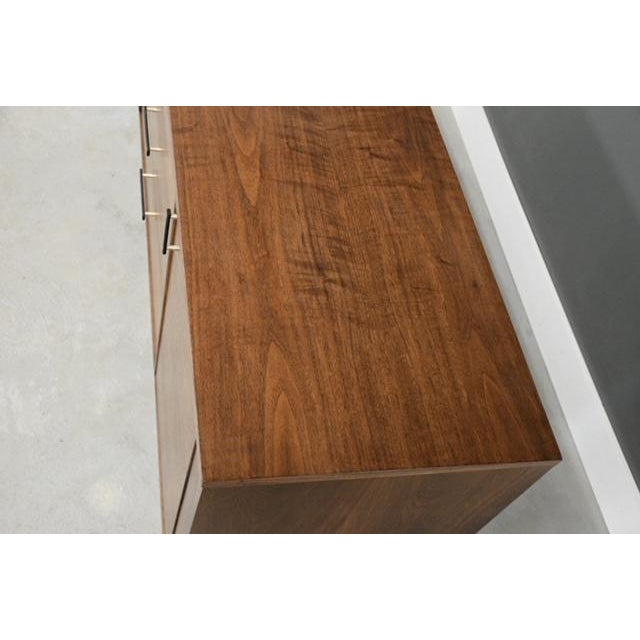 1960s Refinished 72” Walnut Dresser by Koehler For Sale - Image 9 of 12