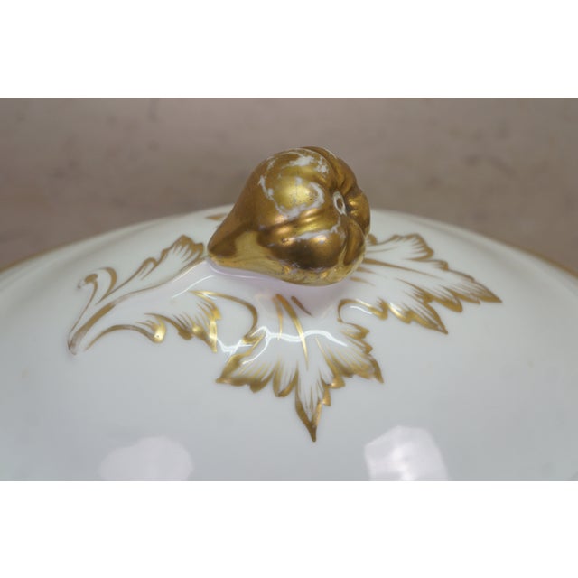 Antique Haviland Limoges Porcelain White & Gold Casserole Serving Tureens 15" - 9 pcs For Sale - Image 11 of 18