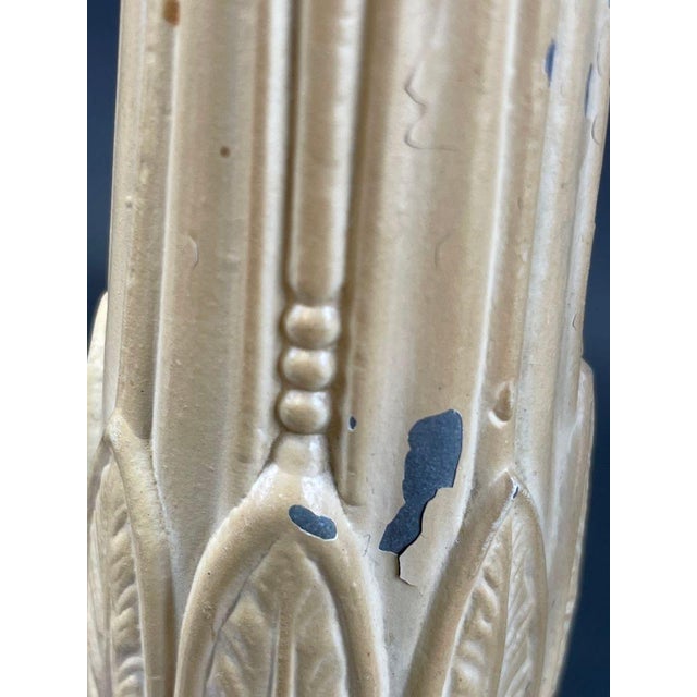 Rococo Vintage Italian Capodimonte Floral Relief Table Lamps - Pair For Sale - Image 3 of 12