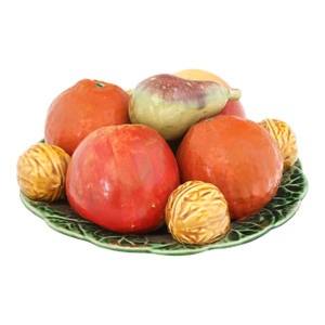 French Trompe-l'Oil Fruit on Cabbageware Plate