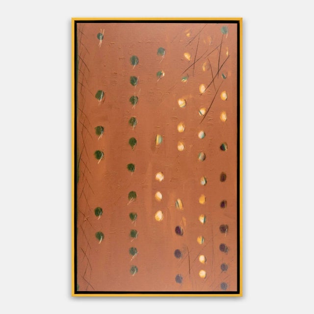 Contemporary X Spot Orange by Jamie Beckwith, Art Print in Gold Frame, Small For Sale - Image 3 of 3