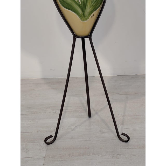 Vintage Ceramic Orange Floor Lamp, 1980s For Sale - Image 6 of 18