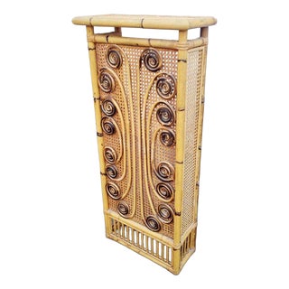 Mid-Century Bamboo and Rattan Radiator Cover by Franco Albini, 1960s For Sale