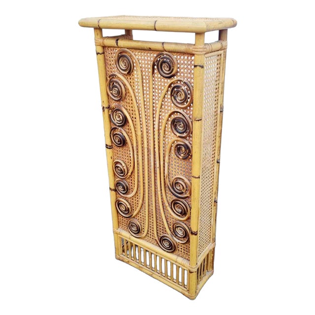 Mid-Century Bamboo and Rattan Radiator Cover by Franco Albini, 1960s For Sale