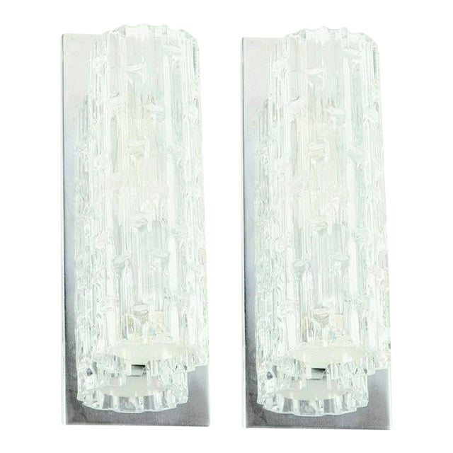 1960s Mid-Century Modern Murano Glass Wall Lights From Doria - a Pair For Sale