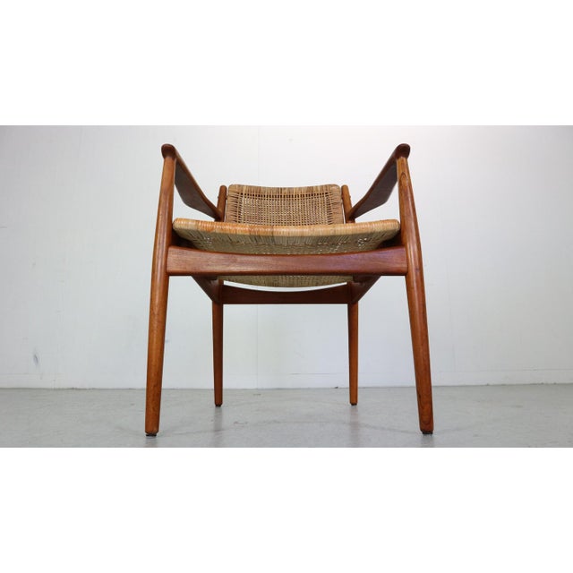 Arne Vodder Teak/Rattan Chair Model 51 by Arne Vodder for Sibast Furniture, Denmark, 1950s For Sale - Image 4 of 18