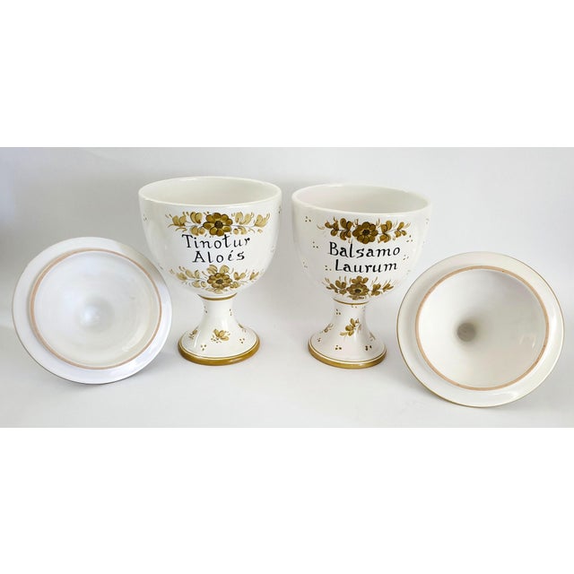 Apothecary Jars Pair 1960s Signed Italy For Sale - Image 10 of 11