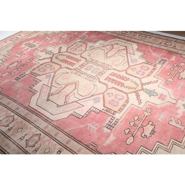 Mid-Century Modern 1980s Medallion Design Vintage Turkish Rug Carpet-10' 6'' X 7' 11'' For Sale - Image 3 of 12