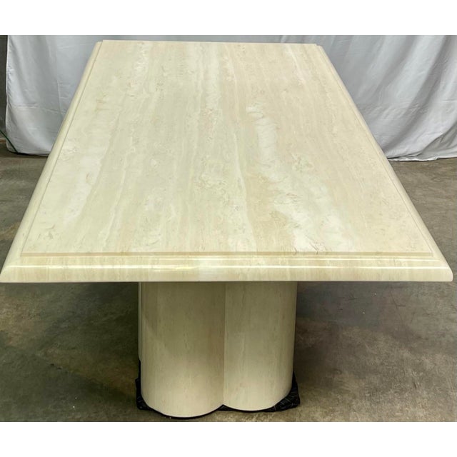 Vintage Kreiss Neoclassical Custom Travertine Marble Beveled Edge