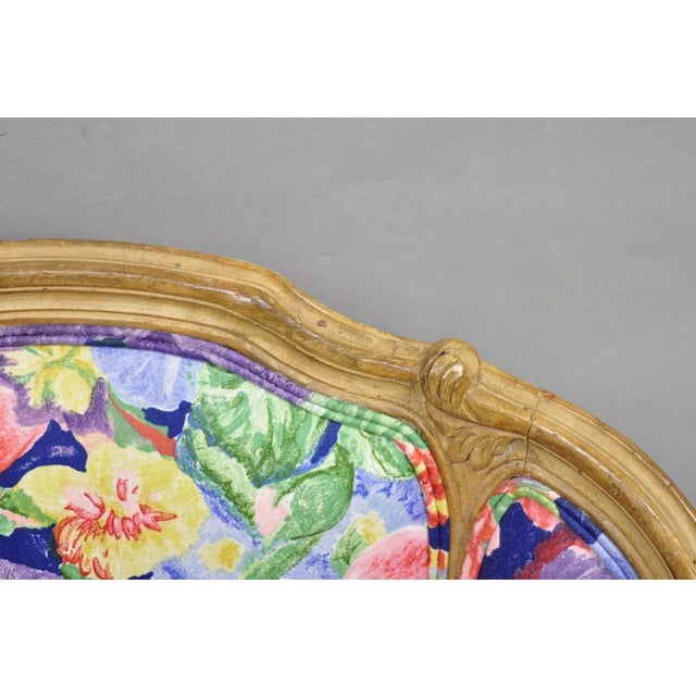 Vintage French Louis XV Country Provincial Floral Chintz Bergere Lounge Chair For Sale - Image 10 of 14