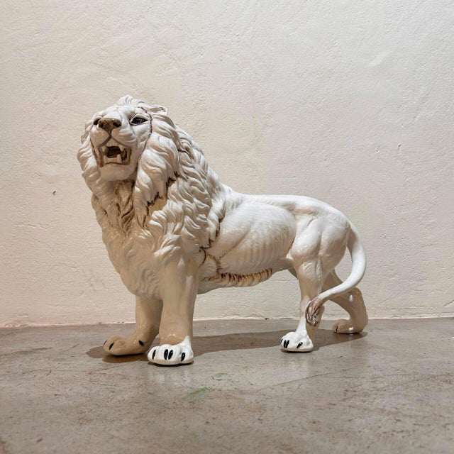 Ceramic Roaring Lion by Giovanni Ronzan, 1950s For Sale - Image 10 of 10