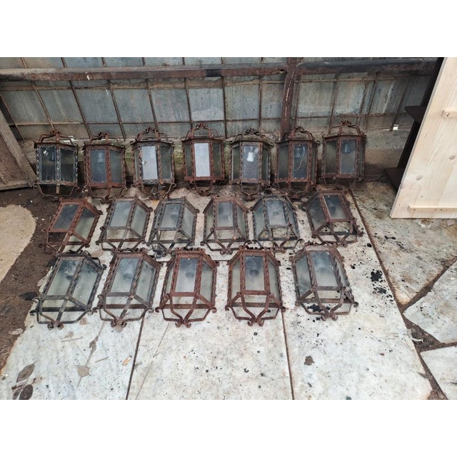 Vintage Italian Wrought Iron Wall Lights, 1960s, Set of 8 For Sale - Image 9 of 11