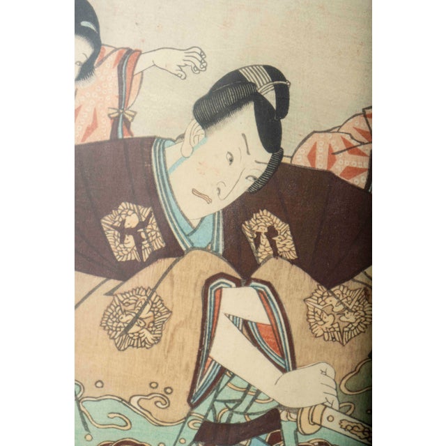 Early 19th Century Antique Edo Period Japanese Kabuki Woodblock Print, Framed – Utagawa Kunisada For Sale - Image 5 of 10