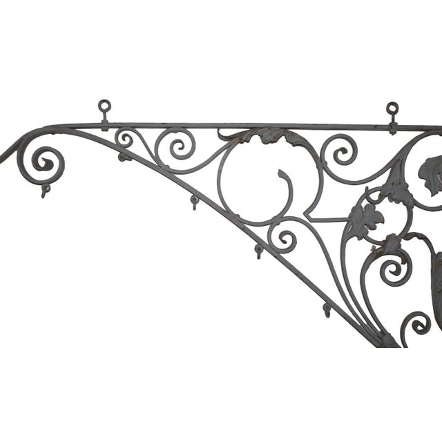 Metal 19th Century Wrought Iron Sign Bracket For Sale - Image 7 of 9