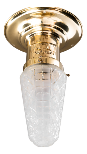 Small Art Deco Ceiling Lamps with Cut Glass Shades, Vienna, Austria, 1920s, Set of 5