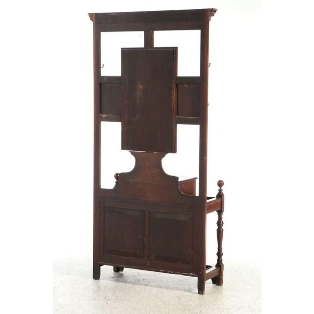 Late 19th Century Edwardian Mahogany Mirrored Hall Tree / Stand For Sale - Image 9 of 9