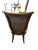 Brown Set of 4 Vintage Neoclassical Cane Back Dining Chairs With Original Harvest Gold Upholstery For Sale - Image 8 of 9