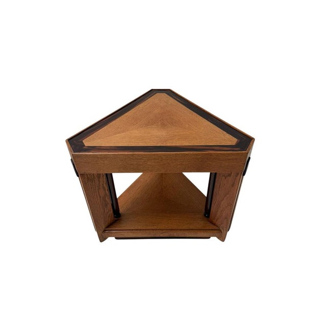 Brown Art Deco Modernist Triangular Side Table from Anton Lucas, 1920s For Sale - Image 8 of 12