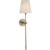 Platinum Thomas O'Brien for Visual Comfort Signature Bryant 27" Cordless Tail Sconce in Antique Nickel with Linen Shade For Sale - Image 8 of 13