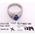 14 Karat White Gold Oval Sapphire Cabochon Solitaire Ring For Sale - Image 4 of 7