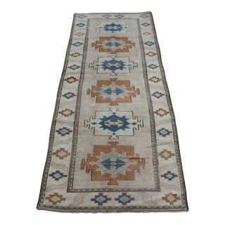 1960s Modern Handmade Runner Rug - 34"x87" For Sale