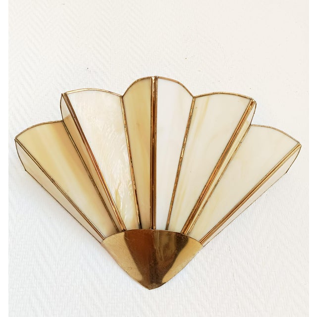 Art Deco Fan Wall Sconce in Glass Paste, 1940s For Sale - Image 9 of 9